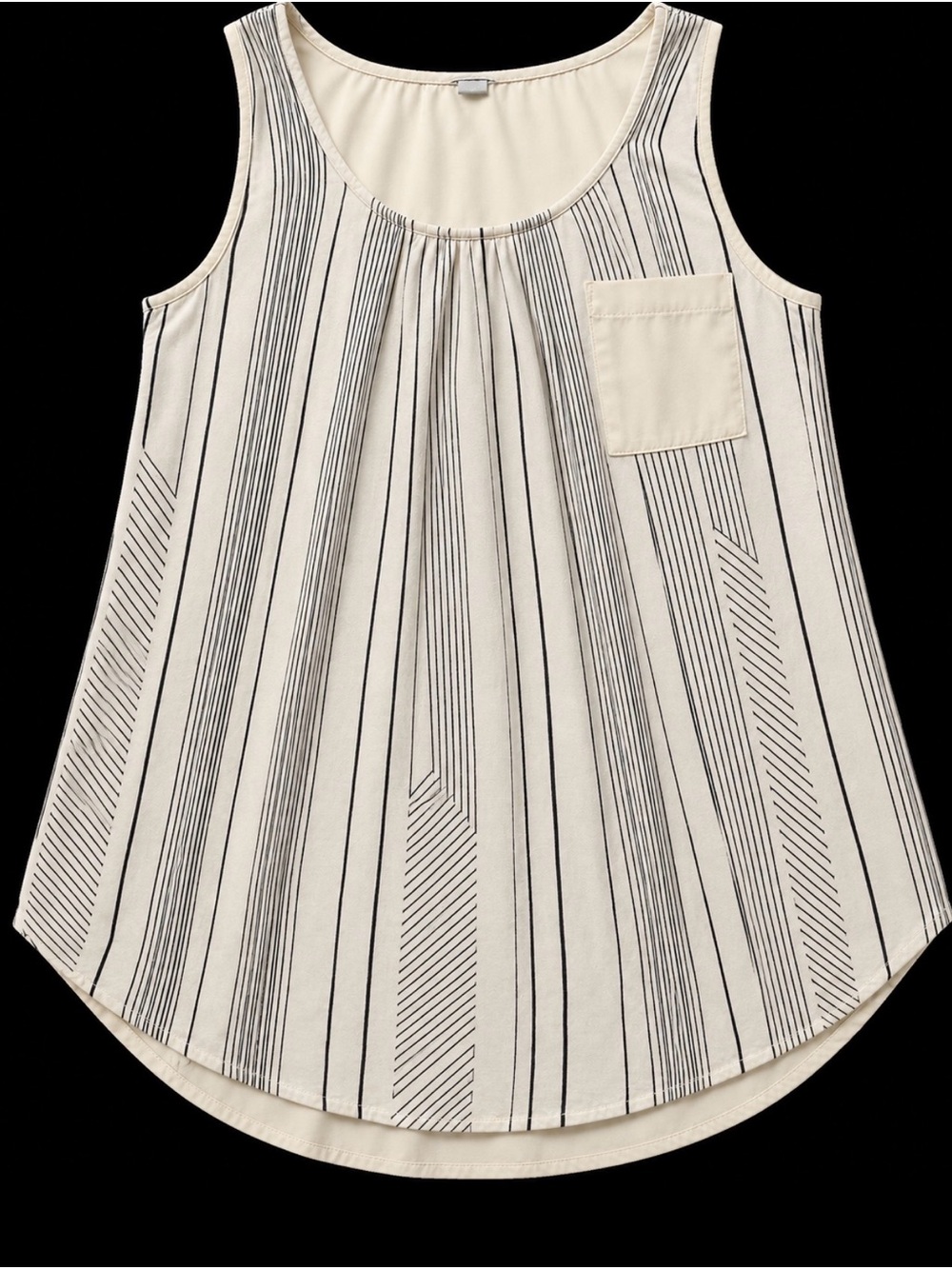 Rose & Olive Cream Tank Top with Black Vertical Stripes size 10